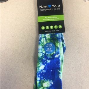 Nurse Mates NWT Blue tie dye compression socks
